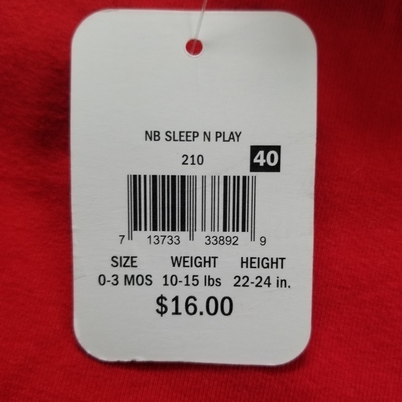 New Lullaby Lane "Too Elfing Cute" Red Hooded Fleece Playsuit Sz. 0-3M - Picture 10 of 10
